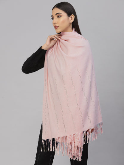 Mafadeny Women Pink Stole