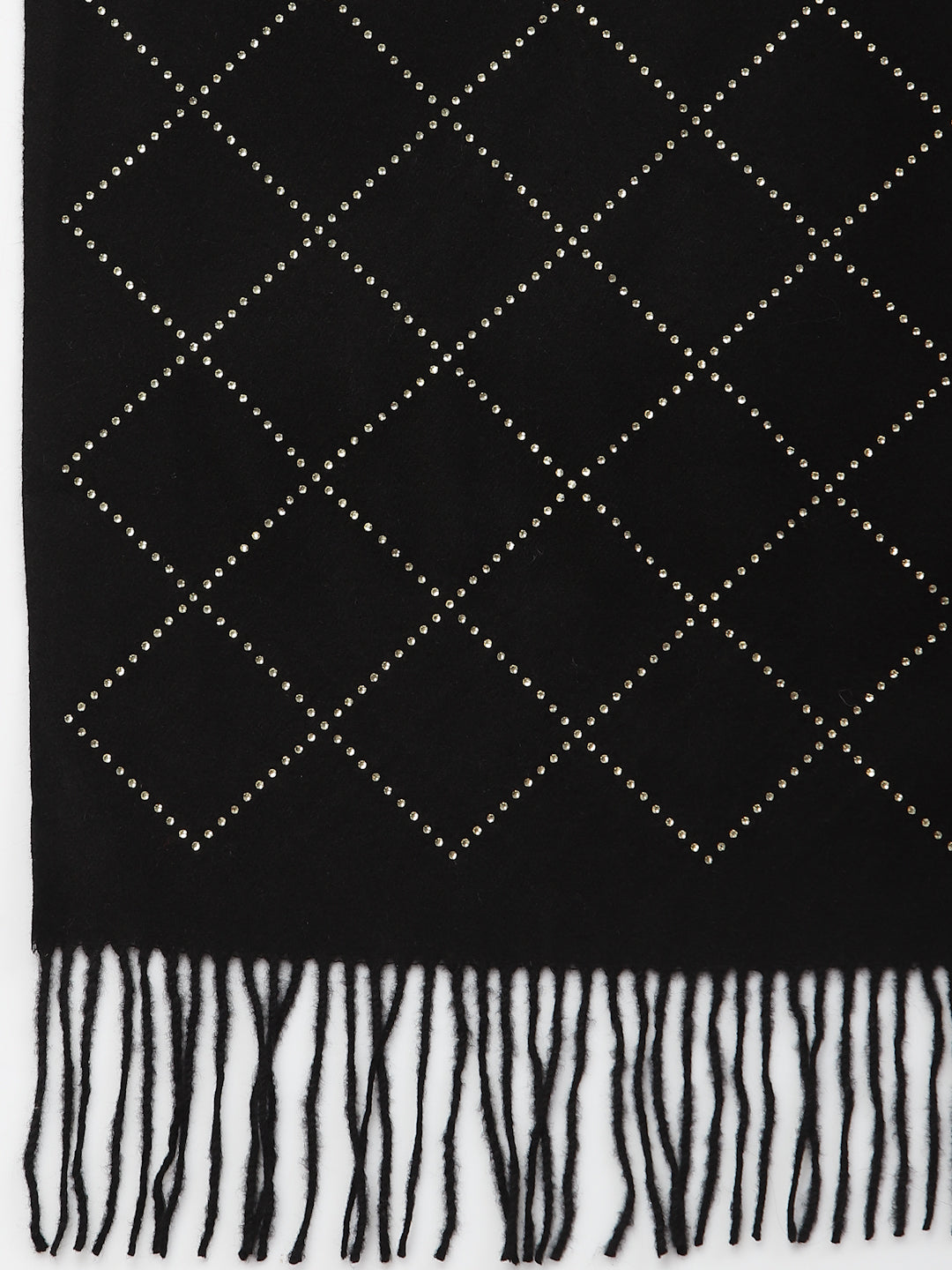 Mafadeny Women Black & White Checked Stole