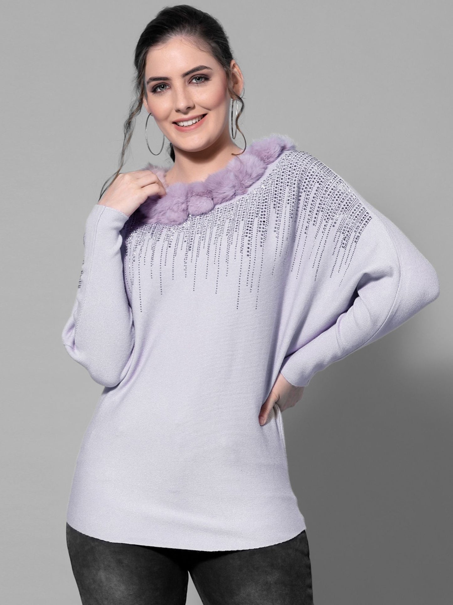 Mafadeny Mauve Winter Top - Cozy Comfort for Cold Days