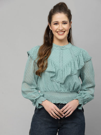 Mafadeny Green Winter Top - Warmth and Style Combined