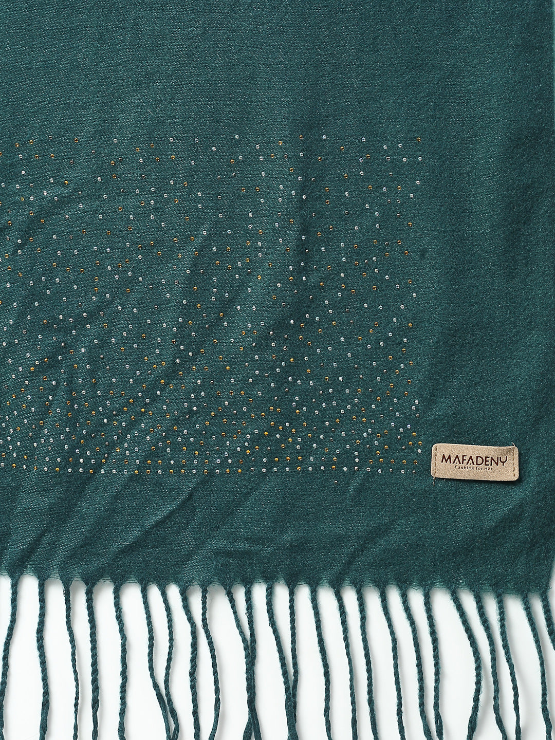 MAFADENY WINTER WRAP D.GREEN STOLE - COZY COMFORT IN SUBTLE ELEGANCE