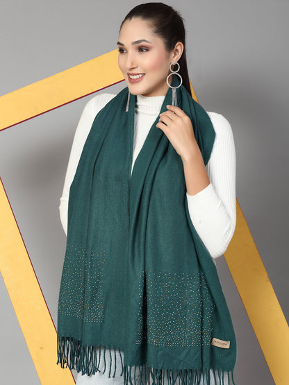 MAFADENY WINTER WRAP D.GREEN STOLE - COZY COMFORT IN SUBTLE ELEGANCE