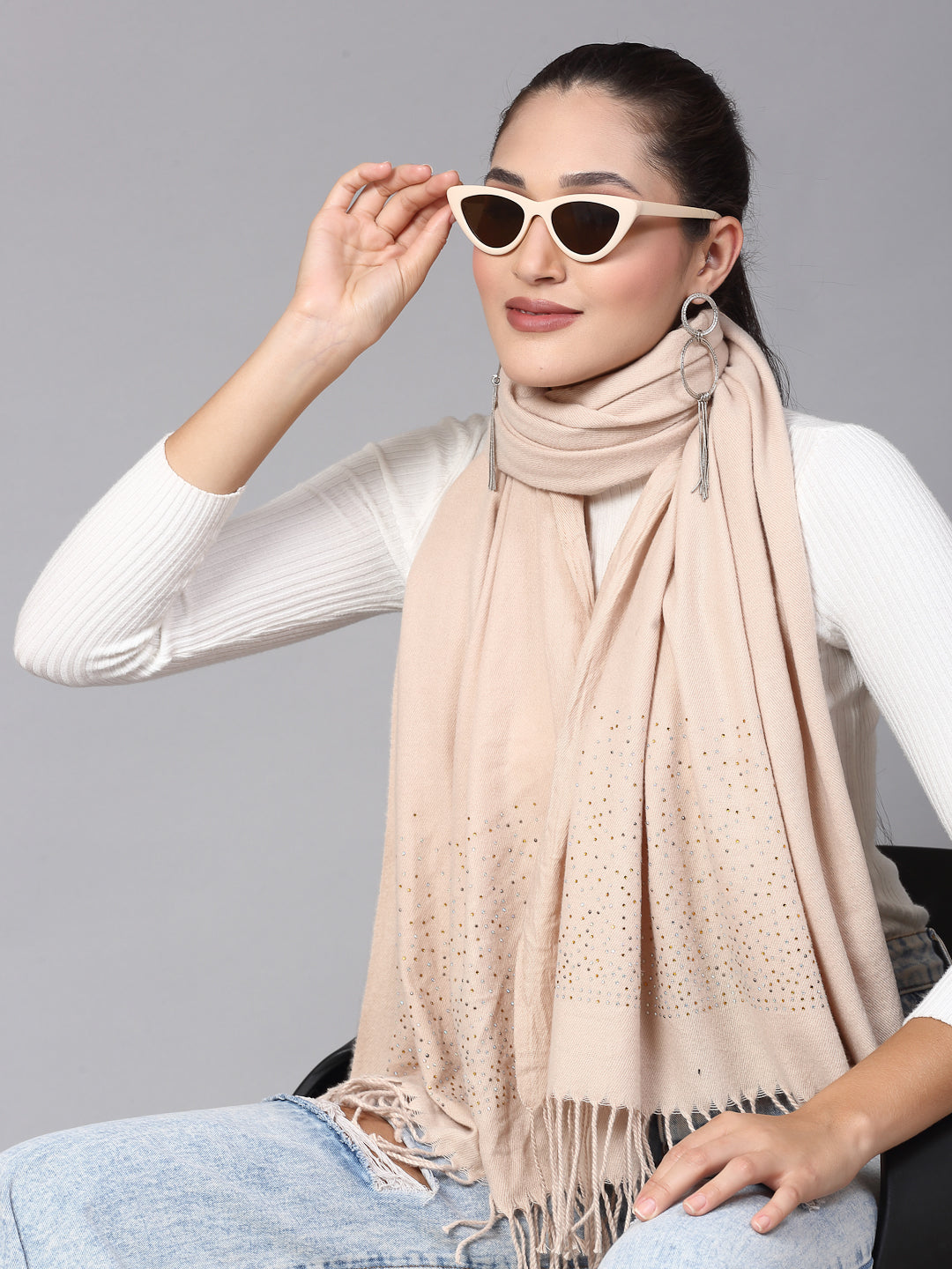 MAFADENY WINTER WRAP FAWN STOLE - COZY COMFORT IN SUBTLE ELEGANCE