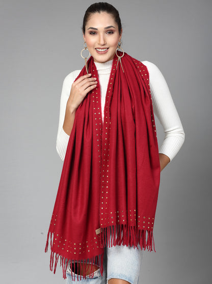 MAFADENY WINTER WRAP MAROON STOLE - COZY COMFORT IN SUBTLE ELEGANCE