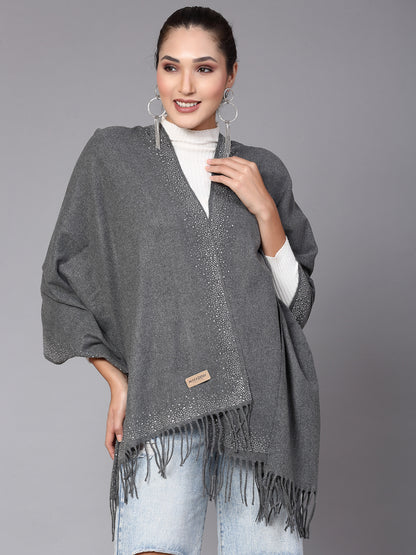 MAFADENY WINTER WRAP GREY STOLE - COZY COMFORT IN SUBTLE ELEGANCE