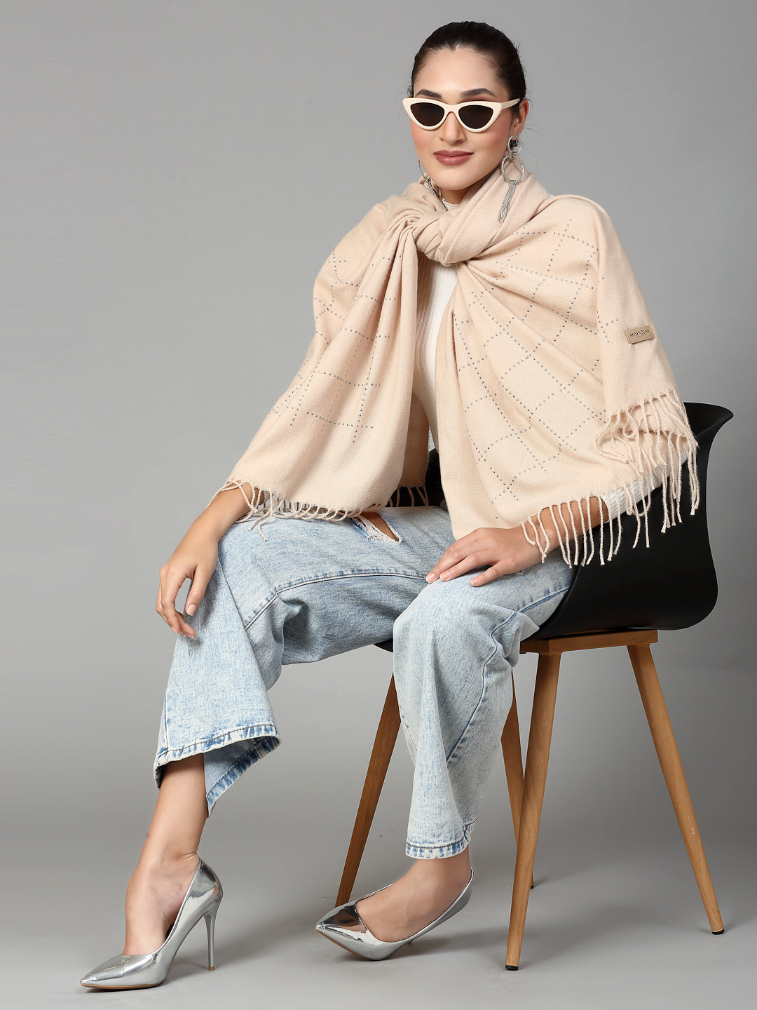 MAFADENY WINTER WRAP FAWN STOLE - COZY COMFORT IN SUBTLE ELEGANCE