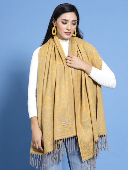 MAFADENY WINTER WRAP MUSTERD STOLE - COZY COMFORT IN SUBTLE ELEGANCE