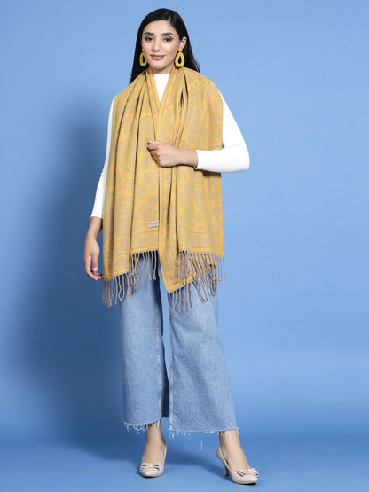 MAFADENY WINTER WRAP MUSTERD STOLE - COZY COMFORT IN SUBTLE ELEGANCE