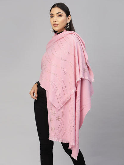 Mafadeny Women Pink Stole