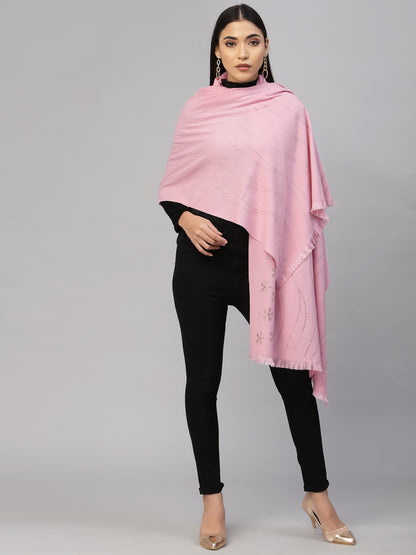 Mafadeny Women Pink Stole