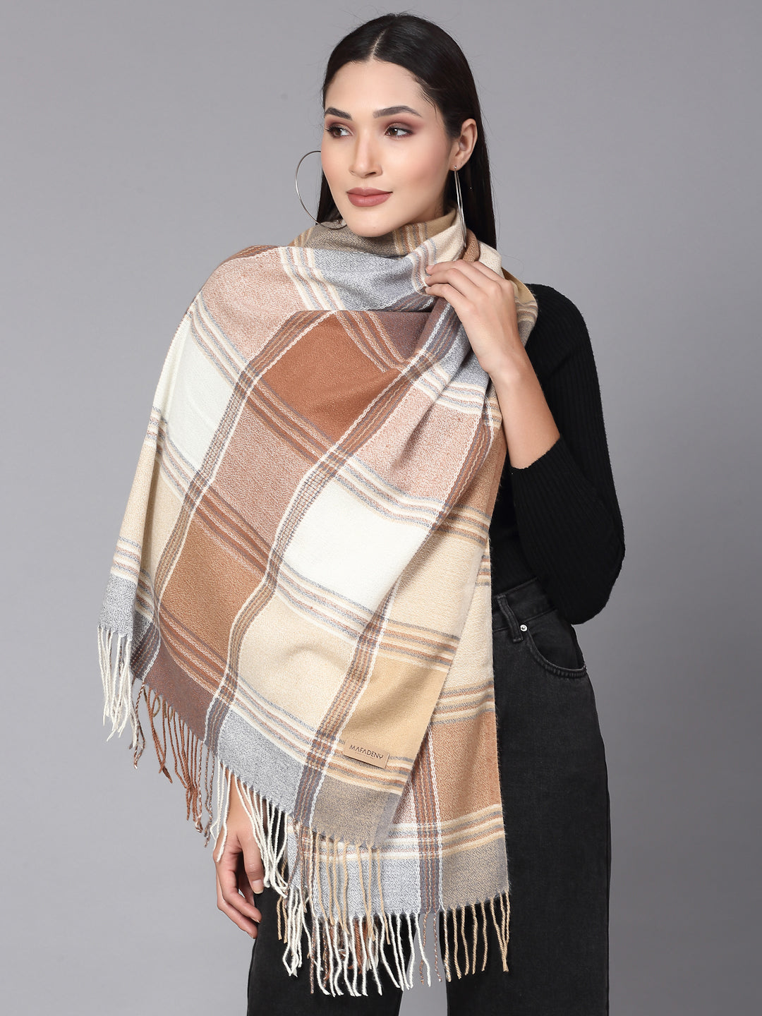 MAFADENY WINTER WRAP FAWN STOLE - COZY COMFORT IN SUBTLE ELEGANCE