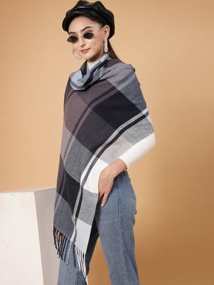 MAFADENY WINTER WRAP BLUE STOLE - COZY COMFORT IN SUBTLE ELEGANCE