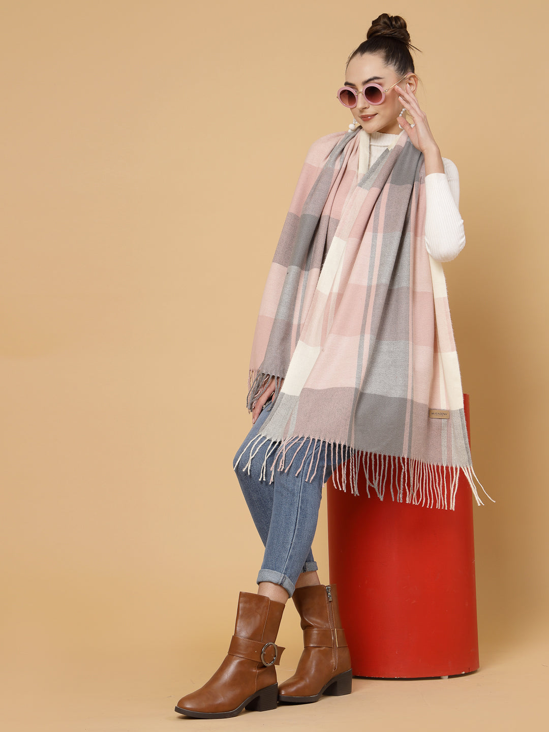 MAFADENY WINTER WRAP WINE STOLE - COZY COMFORT IN SUBTLE ELEGANCE