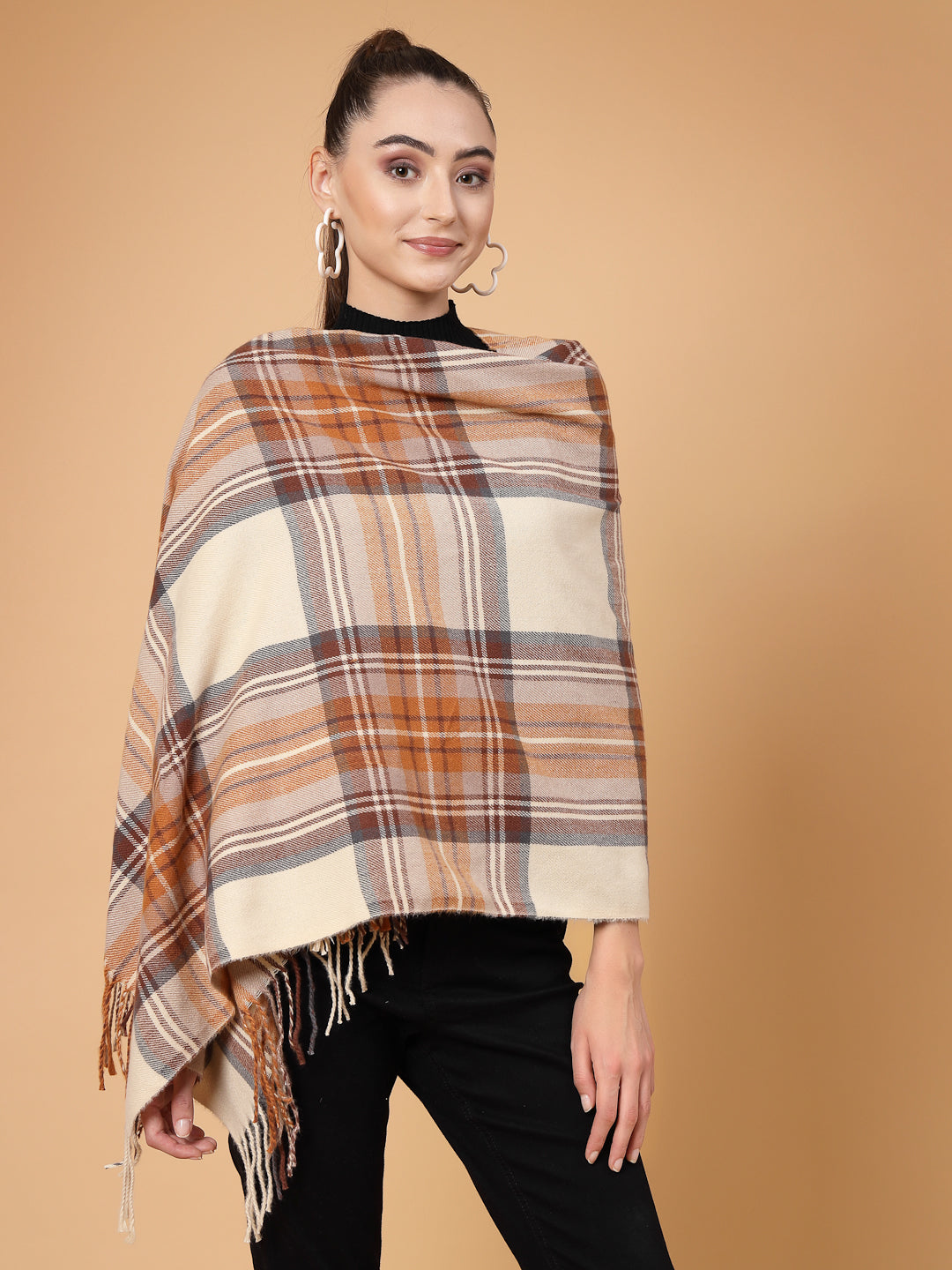 MAFADENY WINTER WRAP RUST STOLE - COZY COMFORT IN SUBTLE ELEGANCE