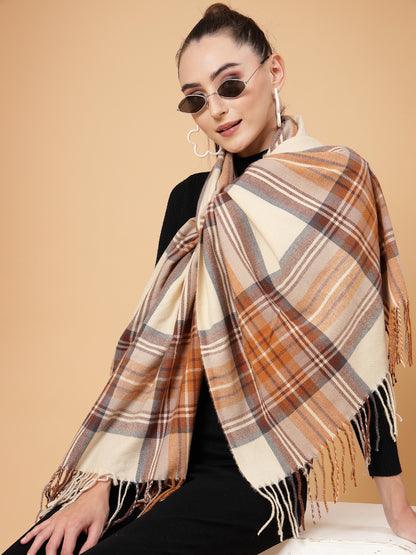 MAFADENY WINTER WRAP RUST STOLE - COZY COMFORT IN SUBTLE ELEGANCE