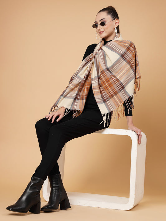 MAFADENY WINTER WRAP RUST STOLE - COZY COMFORT IN SUBTLE ELEGANCE