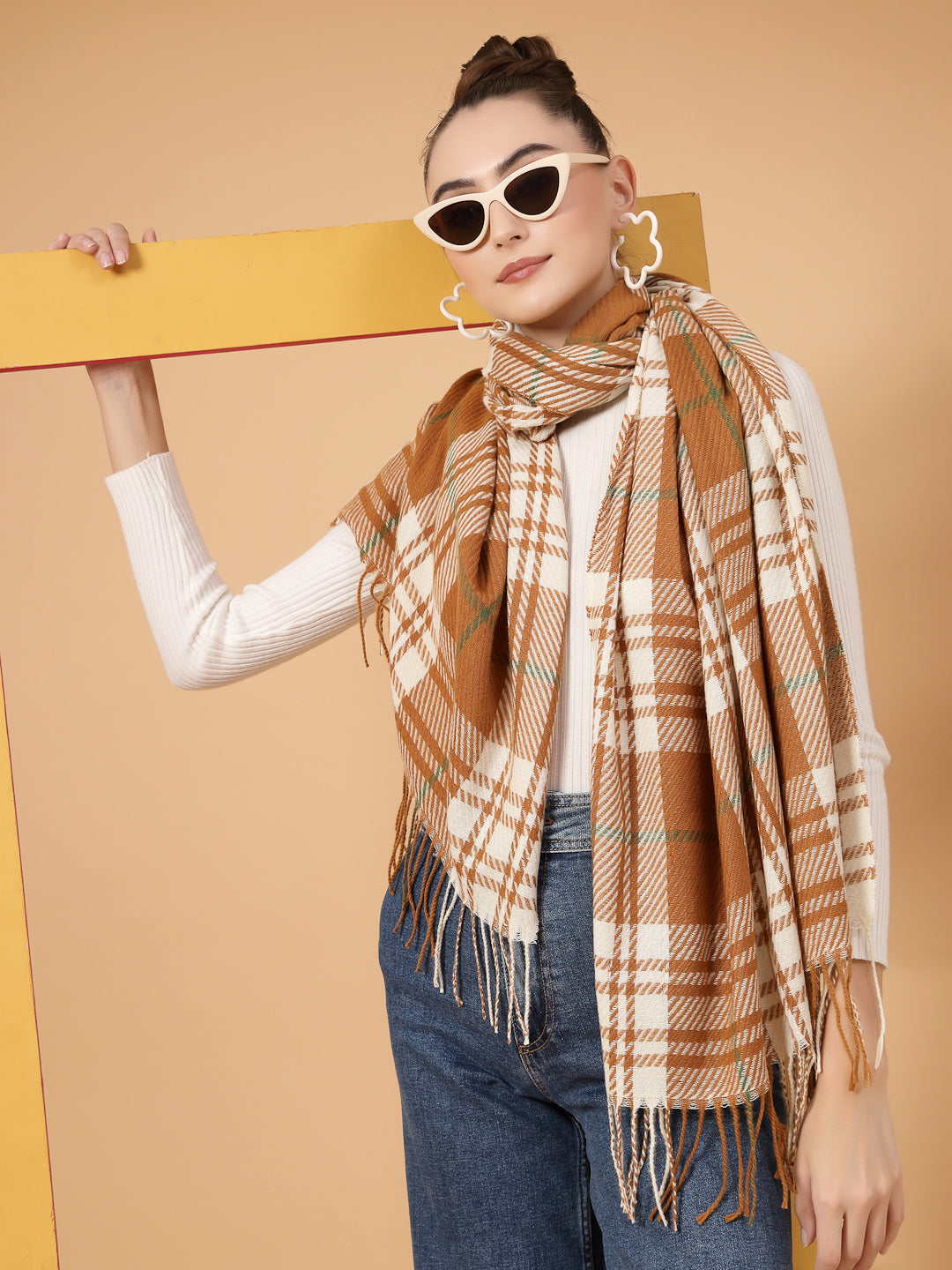 MAFADENY WINTER WRAP RUST STOLE - COZY COMFORT IN SUBTLE ELEGANCE