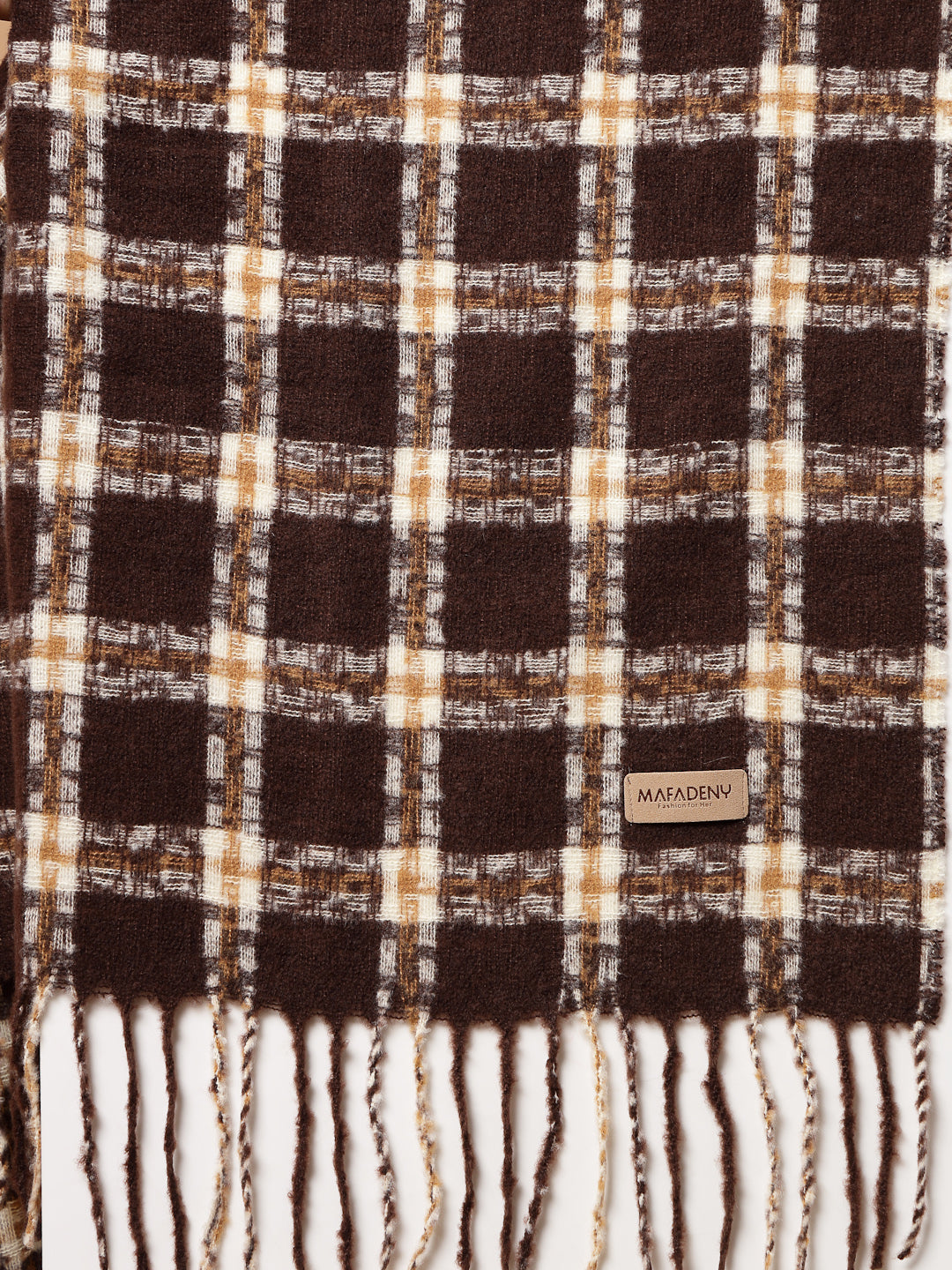 MAFADENY WINTER WRAP BROWN STOLE - COZY COMFORT IN SUBTLE ELEGANCE