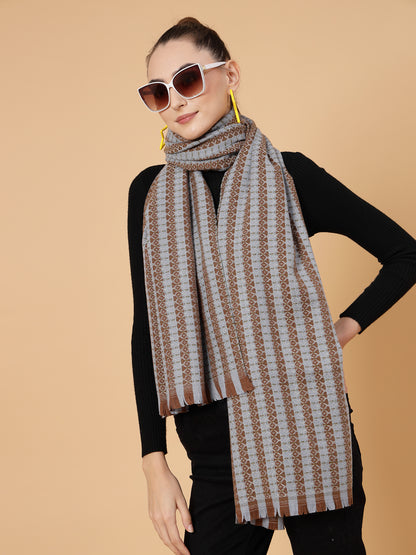 MAFADENY WINTER WRAP BLUE STOLE - COZY COMFORT IN SUBTLE ELEGANCE