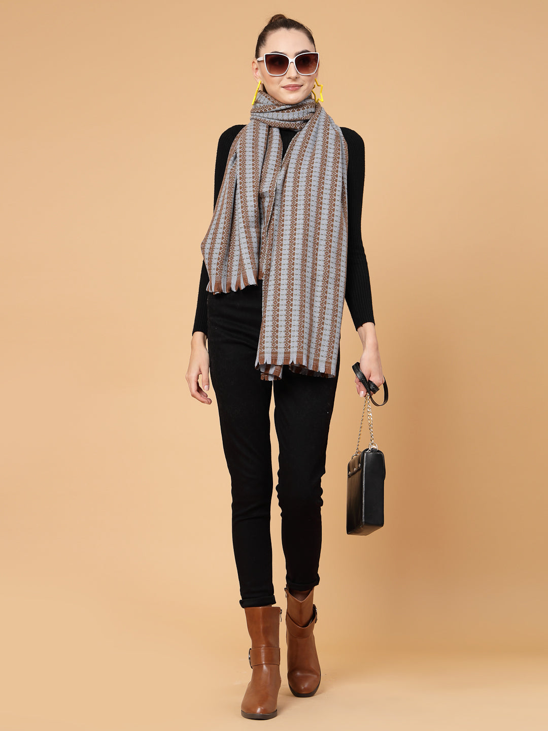 MAFADENY WINTER WRAP BLUE STOLE - COZY COMFORT IN SUBTLE ELEGANCE