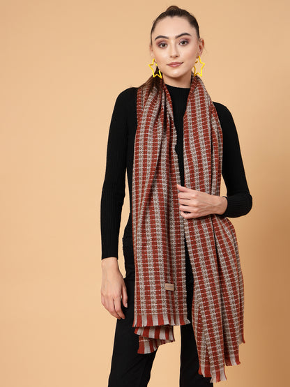 MAFADENY WINTER WRAP RUST STOLE - COZY COMFORT IN SUBTLE ELEGANCE