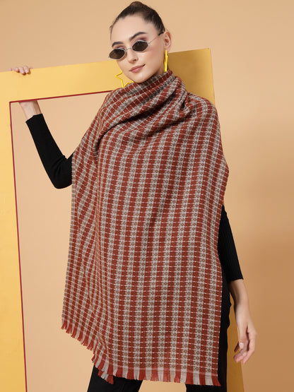 MAFADENY WINTER WRAP RUST STOLE - COZY COMFORT IN SUBTLE ELEGANCE