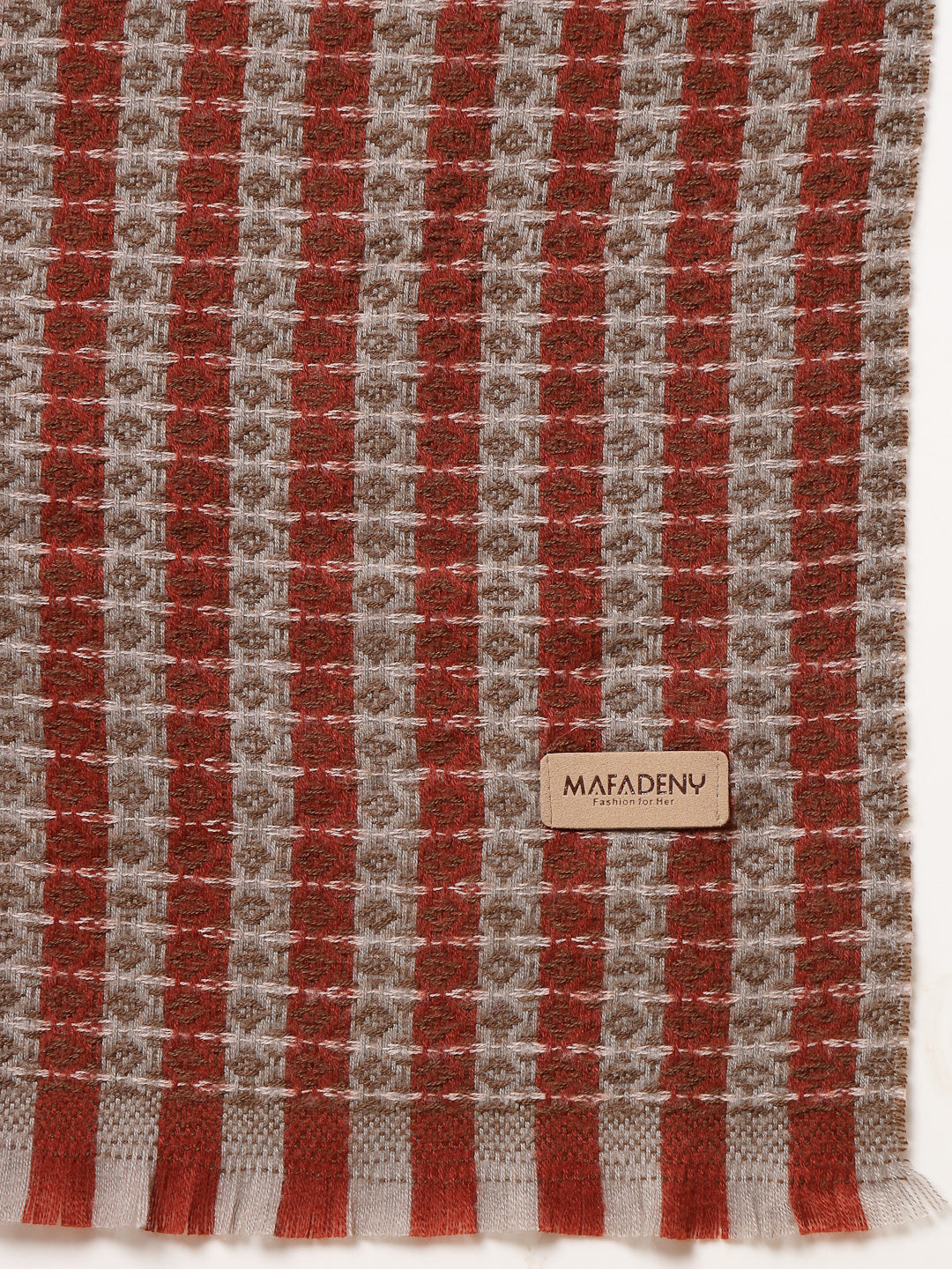 MAFADENY WINTER WRAP RUST STOLE - COZY COMFORT IN SUBTLE ELEGANCE