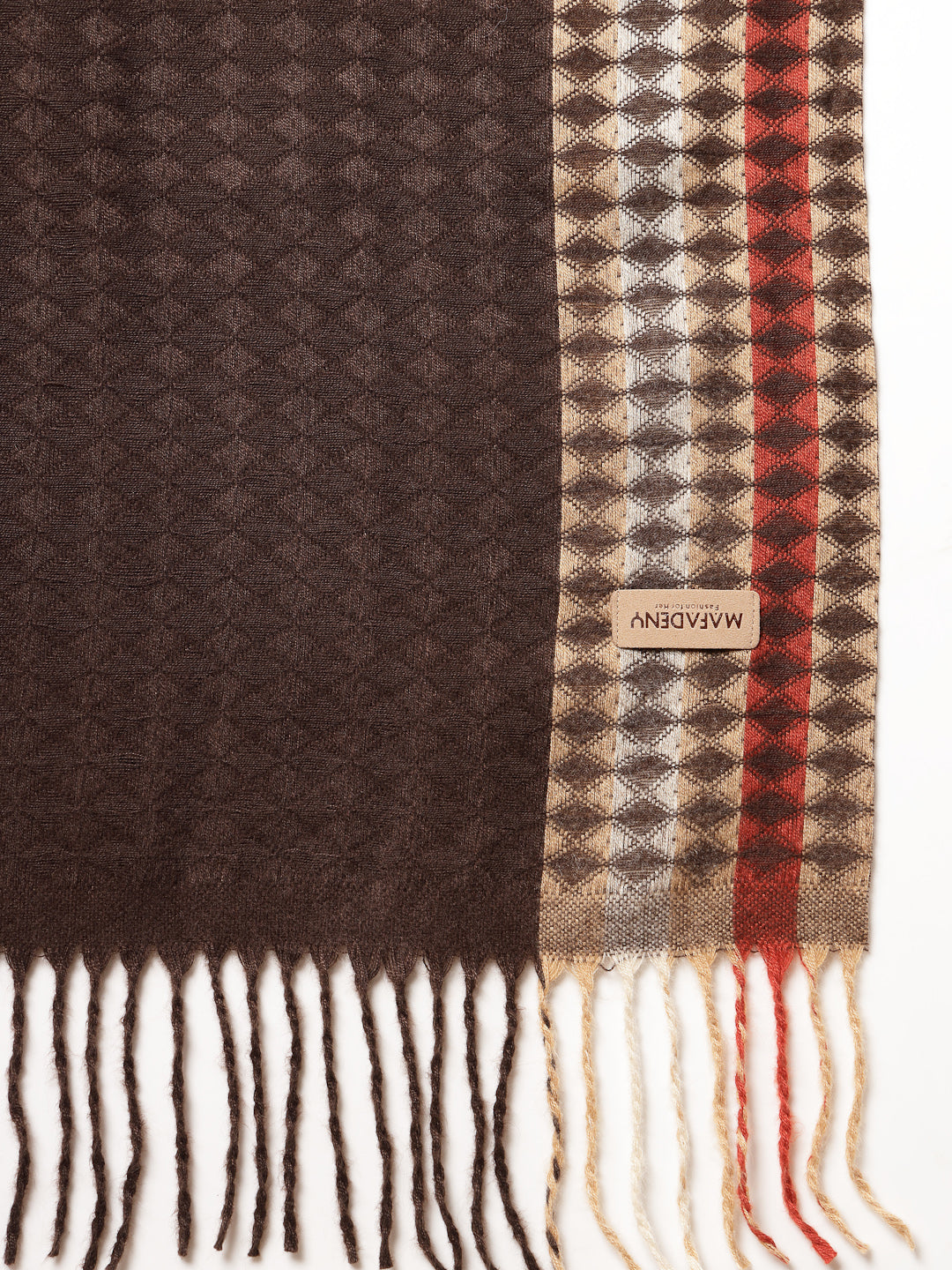 MAFADENY WINTER WRAP BROWN STOLE - COZY COMFORT IN SUBTLE ELEGANCE