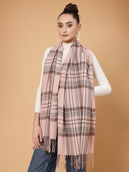 MAFADENY WINTER WRAP PEACH STOLE - COZY COMFORT IN SUBTLE ELEGANCE