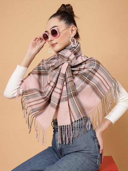 MAFADENY WINTER WRAP PEACH STOLE - COZY COMFORT IN SUBTLE ELEGANCE