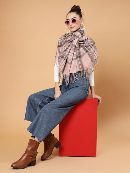 MAFADENY WINTER WRAP PEACH STOLE - COZY COMFORT IN SUBTLE ELEGANCE