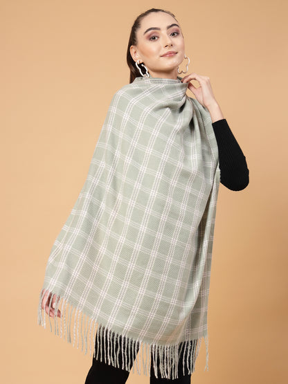 MAFADENY WINTER WRAP GREEN STOLE - COZY COMFORT IN SUBTLE ELEGANCE