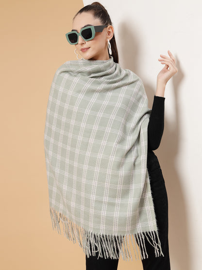 MAFADENY WINTER WRAP GREEN STOLE - COZY COMFORT IN SUBTLE ELEGANCE