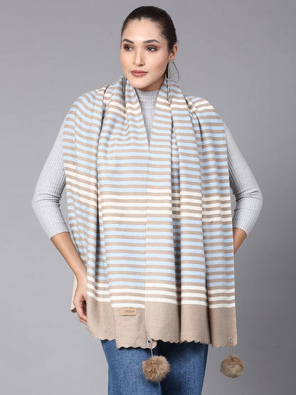 MAFADENY WINTER WRAP KHAKHI STOLE - COZY COMFORT IN SUBTLE ELEGANCE