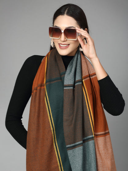 MAFADENY WINTER WRAP GREEN STOLE - COZY COMFORT IN SUBTLE ELEGANCE