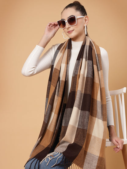 MAFADENY WINTER WRAP BROWN STOLE - COZY COMFORT IN SUBTLE ELEGANCE