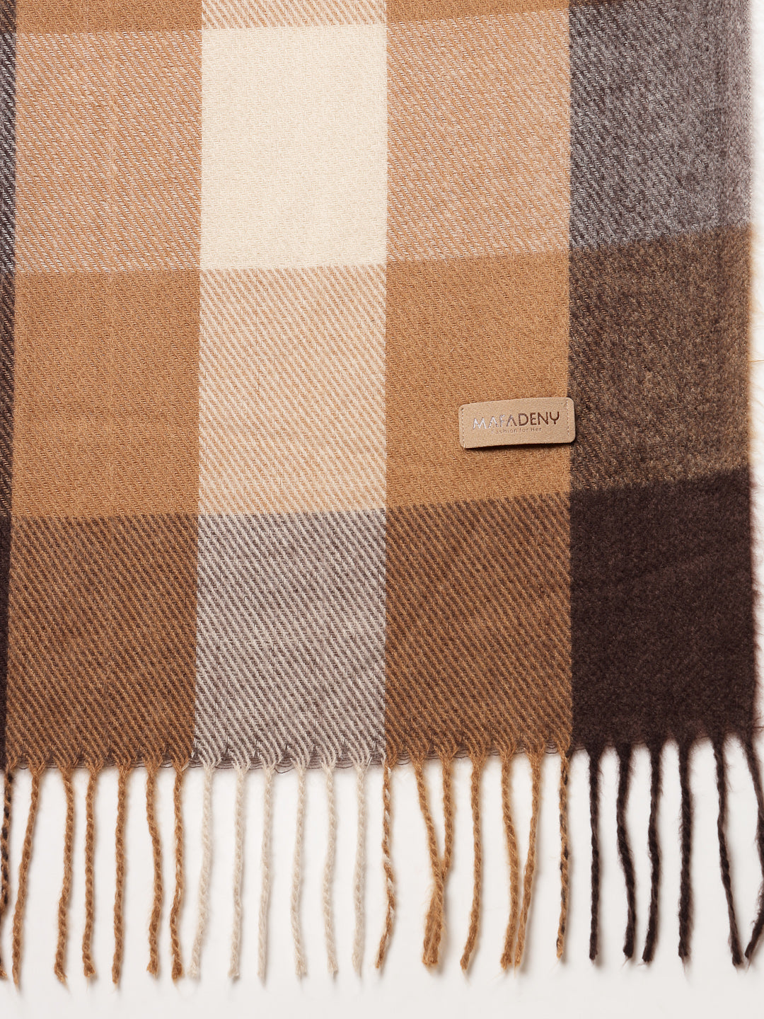 MAFADENY WINTER WRAP BROWN STOLE - COZY COMFORT IN SUBTLE ELEGANCE