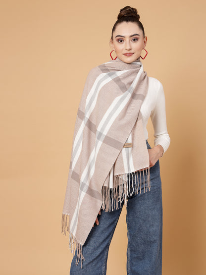 MAFADENY WINTER WRAP KHAKHI STOLE - COZY COMFORT IN SUBTLE ELEGANCE