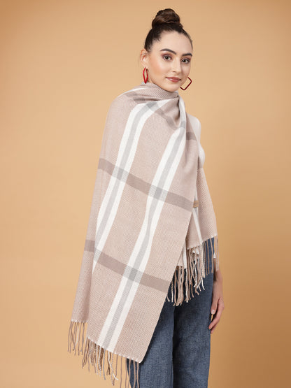 MAFADENY WINTER WRAP KHAKHI STOLE - COZY COMFORT IN SUBTLE ELEGANCE