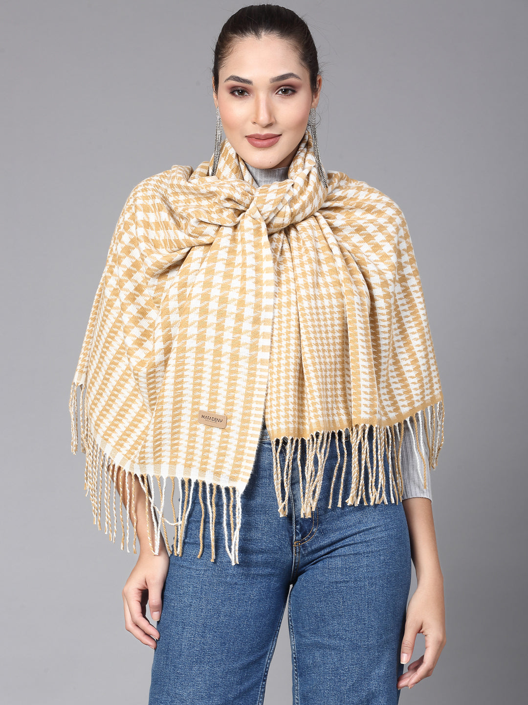 MAFADENY WINTER WRAP KHAKHI STOLE - COZY COMFORT IN SUBTLE ELEGANCE