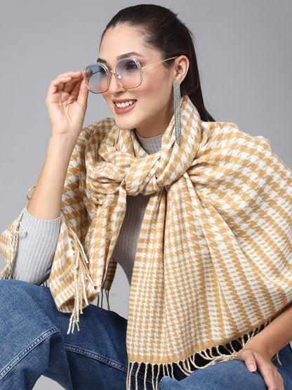 MAFADENY WINTER WRAP KHAKHI STOLE - COZY COMFORT IN SUBTLE ELEGANCE