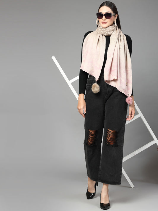 MAFADENY WINTER WRAP PINK STOLE - COZY COMFORT IN SUBTLE ELEGANCE