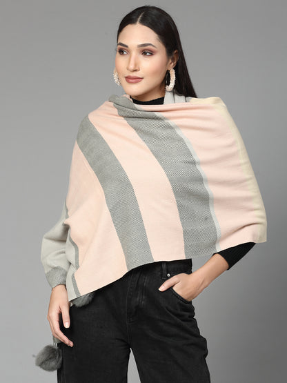 MAFADENY WINTER WRAP GREY STOLE - COZY COMFORT IN SUBTLE ELEGANCE