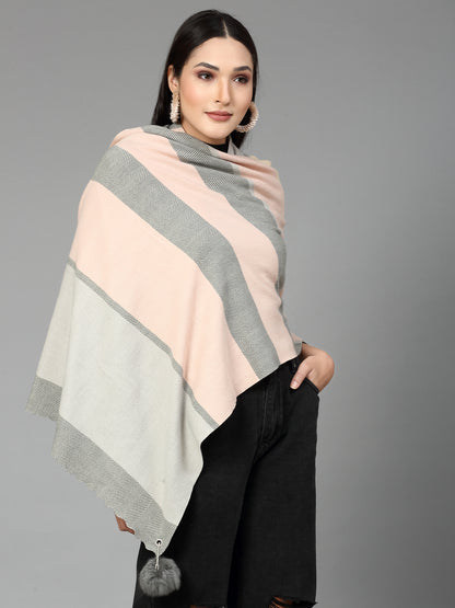 MAFADENY WINTER WRAP GREY STOLE - COZY COMFORT IN SUBTLE ELEGANCE