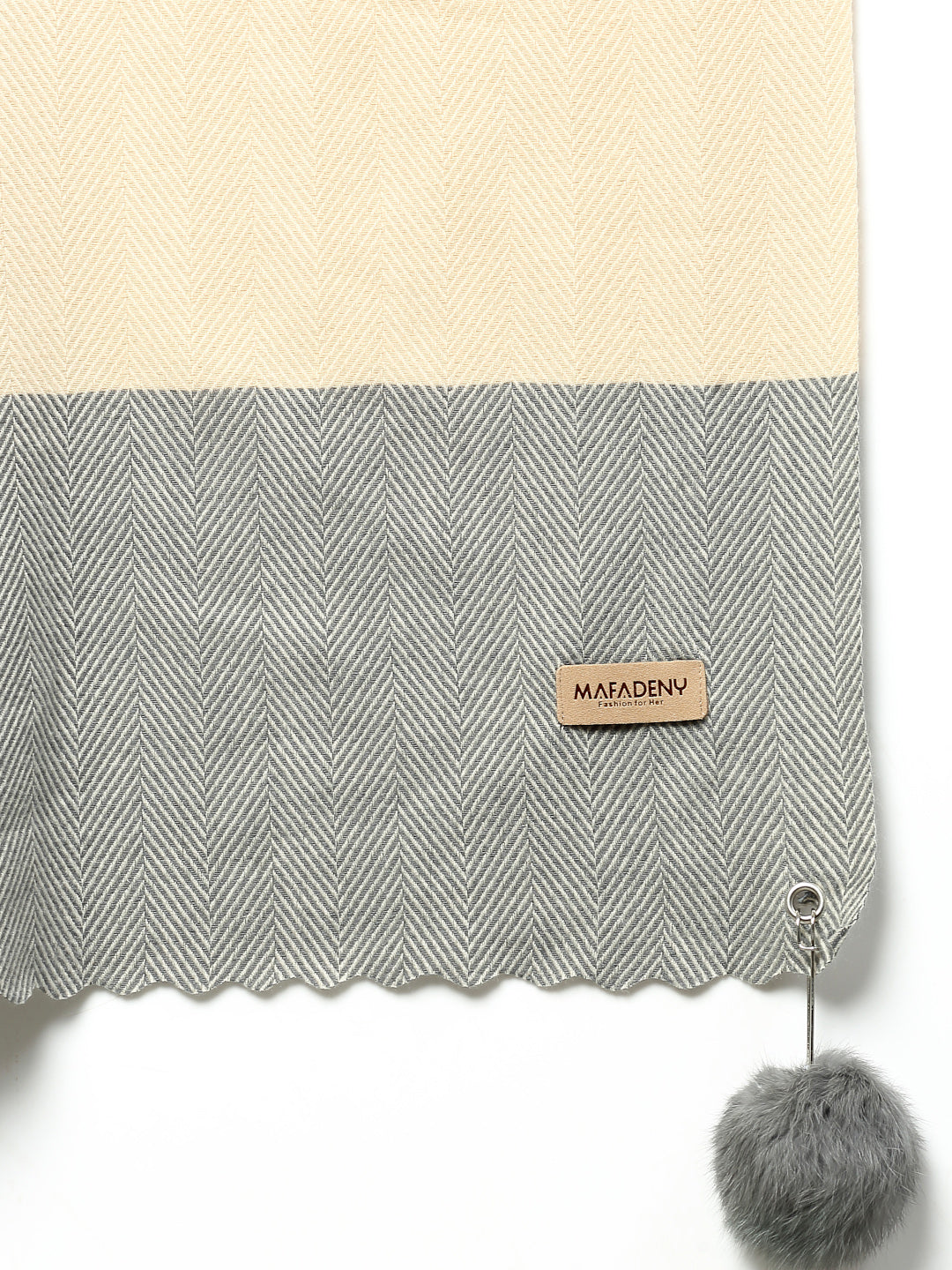 MAFADENY WINTER WRAP GREY STOLE - COZY COMFORT IN SUBTLE ELEGANCE