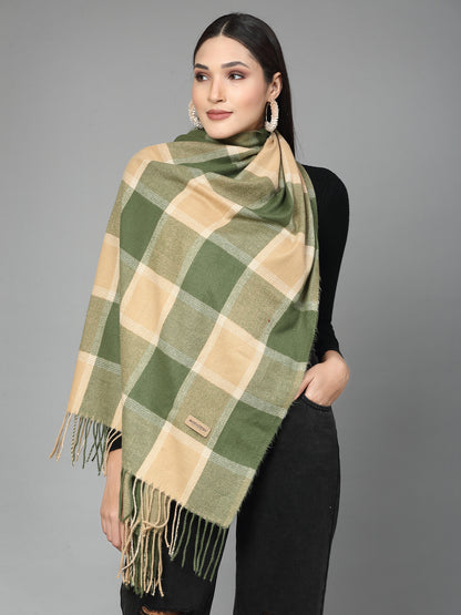 MAFADENY WINTER WRAP GREEN STOLE - COZY COMFORT IN SUBTLE ELEGANCE