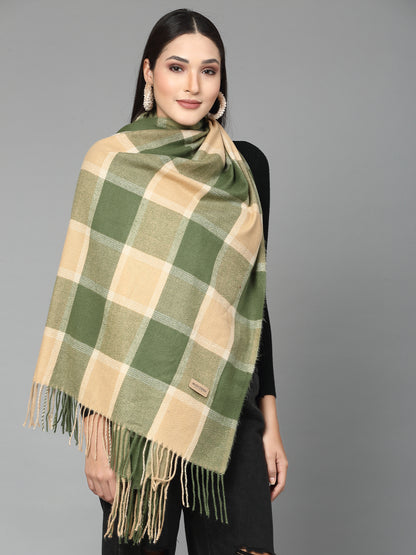 MAFADENY WINTER WRAP GREEN STOLE - COZY COMFORT IN SUBTLE ELEGANCE