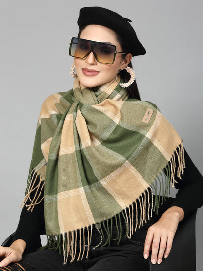 MAFADENY WINTER WRAP GREEN STOLE - COZY COMFORT IN SUBTLE ELEGANCE