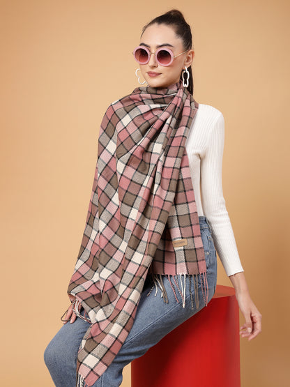 MAFADENY WINTER WRAP PEACH STOLE - COZY COMFORT IN SUBTLE ELEGANCE