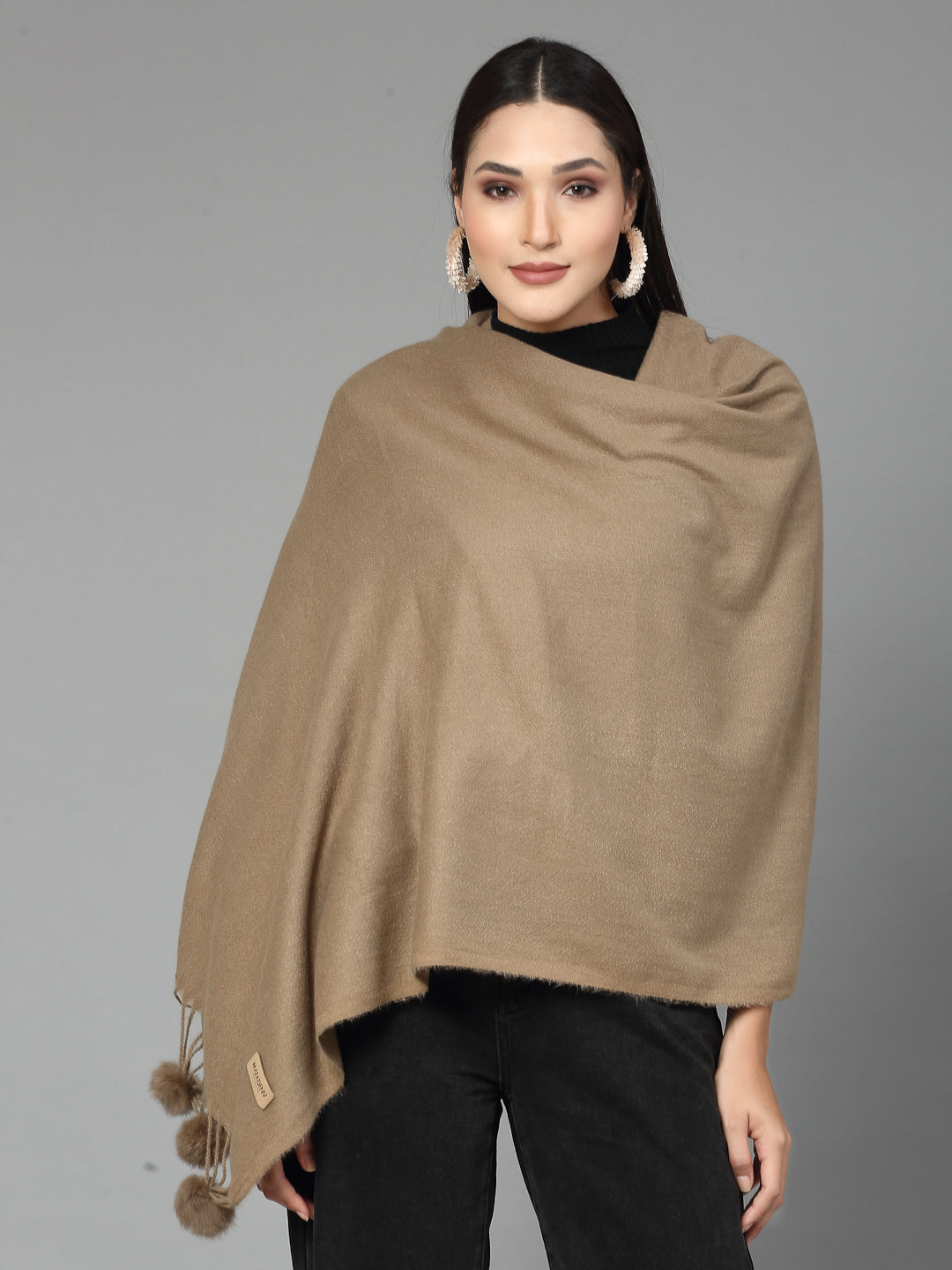 MAFADENY WINTER WRAP KHAKHI STOLE - COZY COMFORT IN SUBTLE ELEGANCE